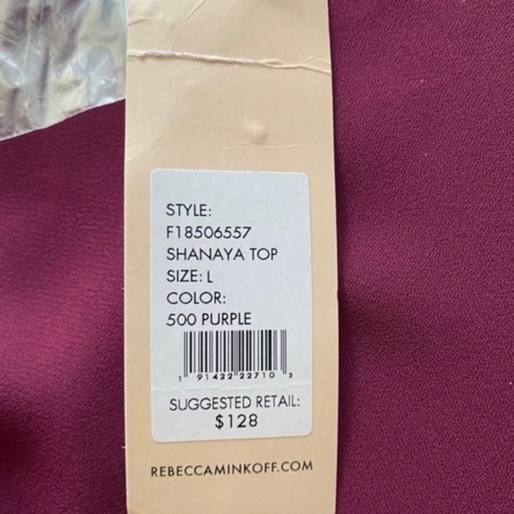 NWT Rebecca Minkoff Shanaya Top Purple Large‎ - Picture 5 of 7